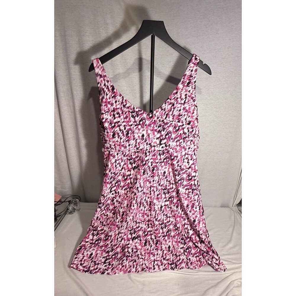 NEW NWT Lands End Womens Swim Dress Size Large Pink Swimsuit Clothes L 14-16 - Picture 2 of 6